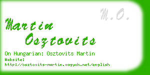 martin osztovits business card